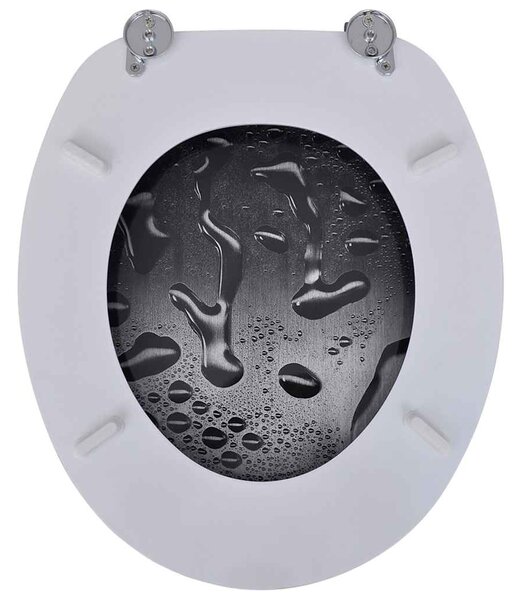 WC sedátko z MDF s víkem, potisk s motivem kapek vody 141482