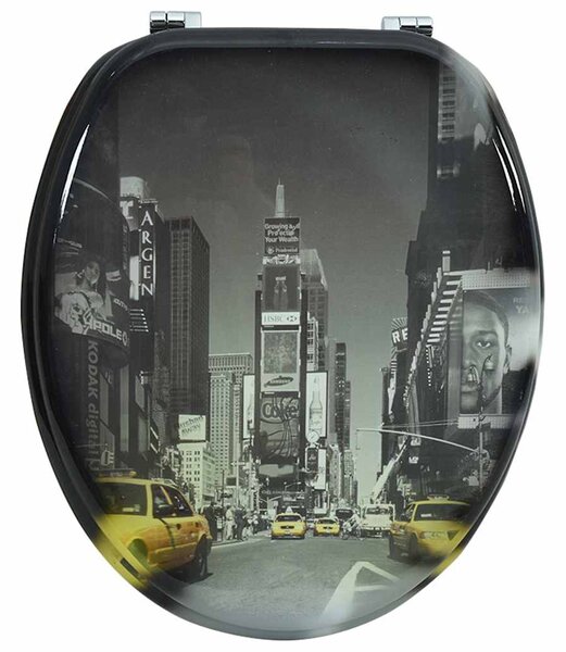 WC sedátko z MDF s víkem, potisk s motivem New Yorku 141481