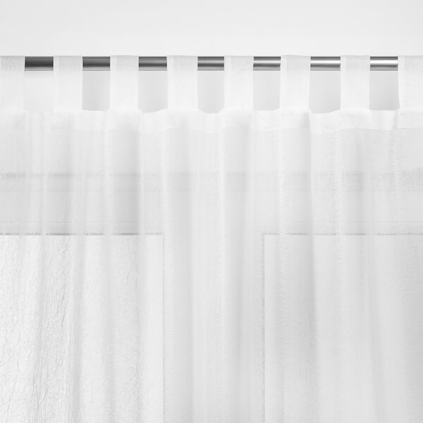 Záclona na poutkách Vroubkovaná Bílá SESIRO - 280x140