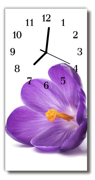 Skleněné hodiny vertikální  Květinové květy 30x60 cm