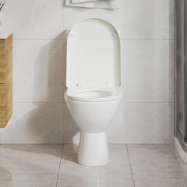 Bílé WC sedátko s pomalým sklápěním čtvercové 141763