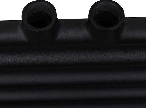 Černý žebříkový radiátor na ručníky rovný ústřední topení 500x1160 mm 141907