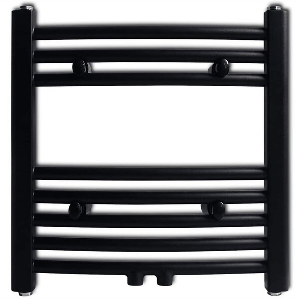 Černý žebříkový radiátor obloukový ústřední topení 480 x 480 mm 141912