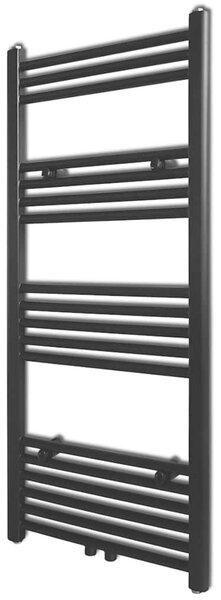 Černý žebříkový radiátor na ručníky rovný ústřední topení 500x1160 mm 141907