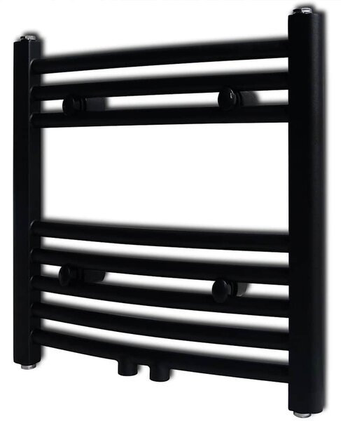 Černý žebříkový radiátor obloukový ústřední topení 480 x 480 mm 141912