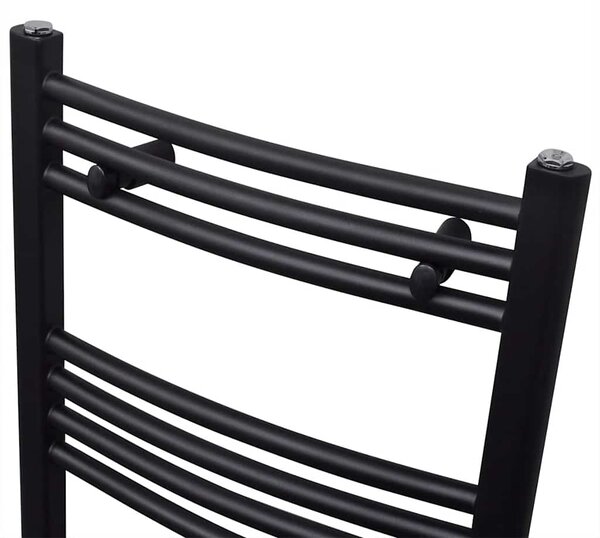 Černý žebříkový radiátor obloukový ústřední topení 480 x 480 mm 141912