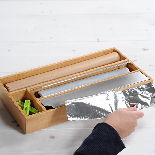 Kuchyňský zásobník na fólie 42 x 19 x 5,4 cm, bambus KESPER 58041