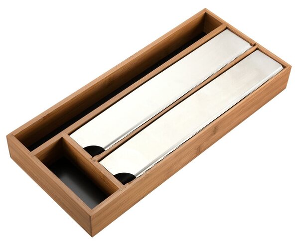 Kuchyňský zásobník na fólie 42 x 19 x 5,4 cm, tmavý bambus KESPER 59041