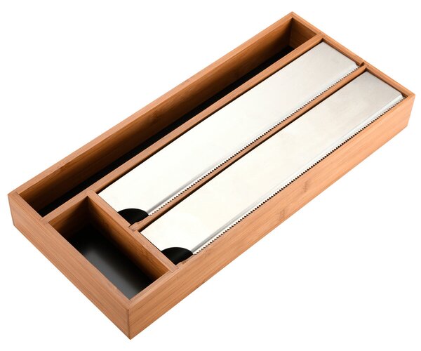 Kuchyňský zásobník na fólie 42 x 19 x 5,4 cm, tmavý bambus KESPER 59041