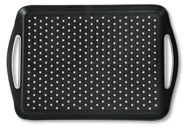 Servírovací protiskluzový tác 45,5 x 32 cm, plastový, černý KESPER 77201