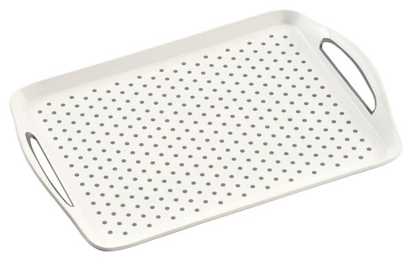 Servírovací protiskluzový tác 45,5 x 32 cm, plastový, bílý KESPER 77200