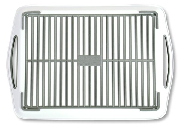 Servírovací protiskluzový tác 45,5 x 32 cm, plastový, bílý KESPER 77200