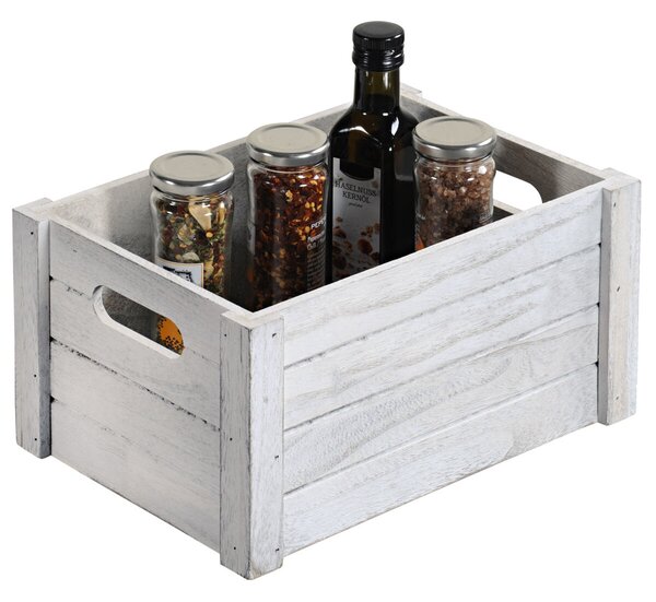 Úložný box 30,5 x 20,5 x 16 cm, topolová překližka, antická bílá KESPER 66451