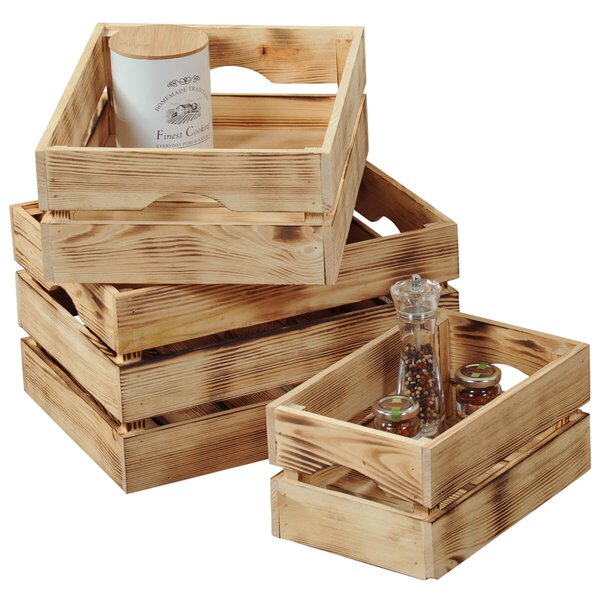 Úložný stohovatelný box 30 x 20 x 15 cm, borovicové dřevo KESPER 69404