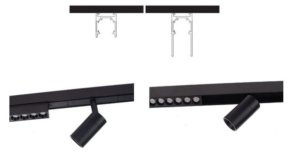 Mantra 9300 Magneto 48V, bílá přisazená kolejnice pro magnetický systém, 200cm, vysoká