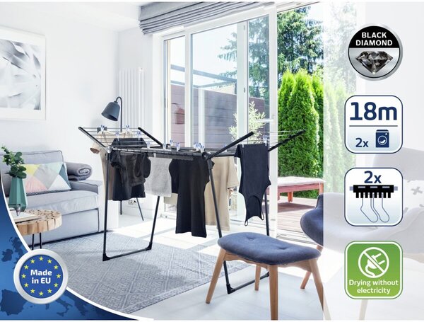 Sušák na prádlo PEGASUS 180 Solid Slim black LEIFHEIT 81589