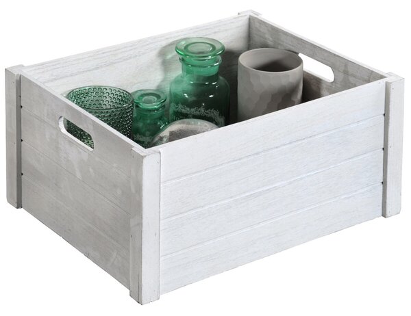 Úložný box 40,5 x 30,5 x 20 cm, topolová překližka, antická bílá KESPER 66452