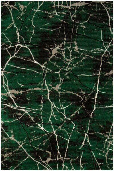Koberec Diamond K8716Z Marmur lahvově zelený / stříbrný
