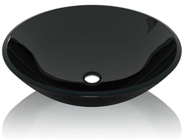 Umyvadlo z tvrzeného skla 42 cm černé 142231