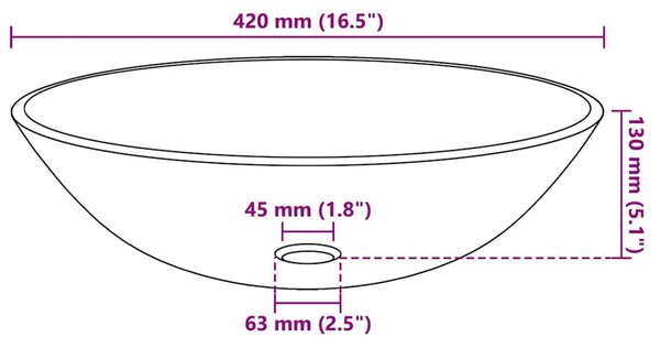 Umyvadlo z tvrzeného skla 42 cm matné 142230
