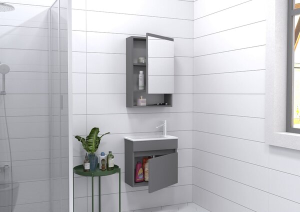 Koupelnová sestava Piccadilly (šedá). Akce -20%
