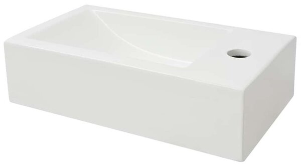 Umyvadlo otvor na baterii obdélníkové keramické bílé 46x25,5x12cm 142343