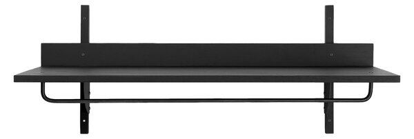 FERM LIVING Police s věšákem Sector Rack, Black, Mosaz