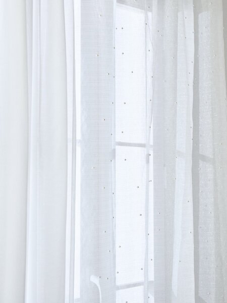 Sinsay - Záclona s dekorativními perlami - bílá