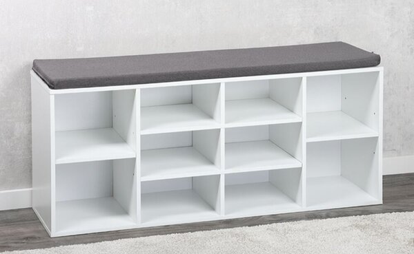 Botník s podsedákem 103 x 29,5 x 48 cm, bílá/šedá KESPER 92307