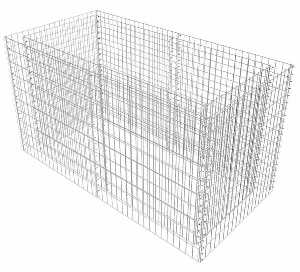 Gabionový vyvýšený záhon ocel 180 x 90 x 100 cm stříbrný 142366