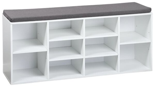 Botník s podsedákem 103 x 29,5 x 48 cm, bílá/šedá KESPER 92307