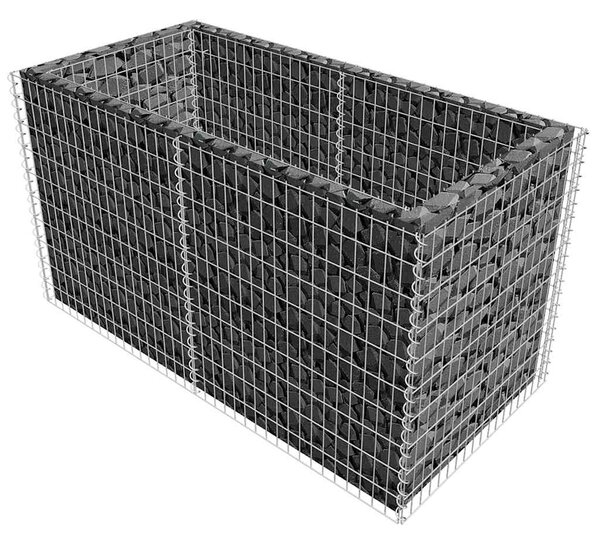 Gabionový vyvýšený záhon ocel 180 x 90 x 100 cm stříbrný 142366