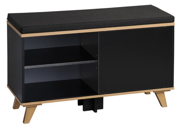 Botník s podsedákem 77 x 30 x 48 cm, černý KESPER 15943