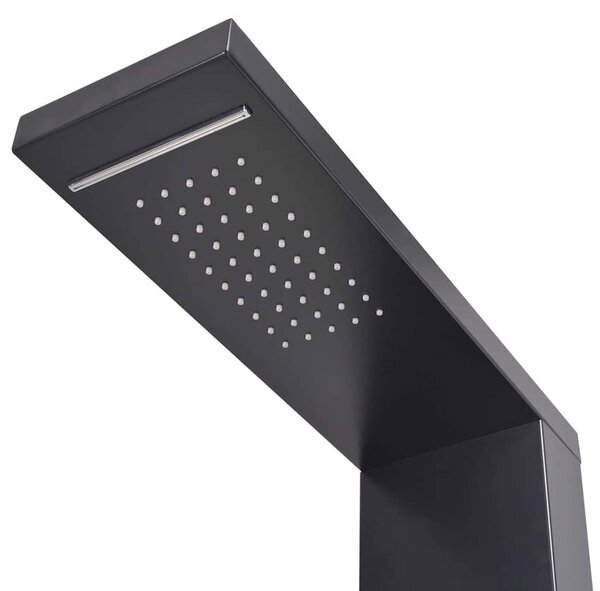 Sprchový panel set hliníkový matný černý 142373