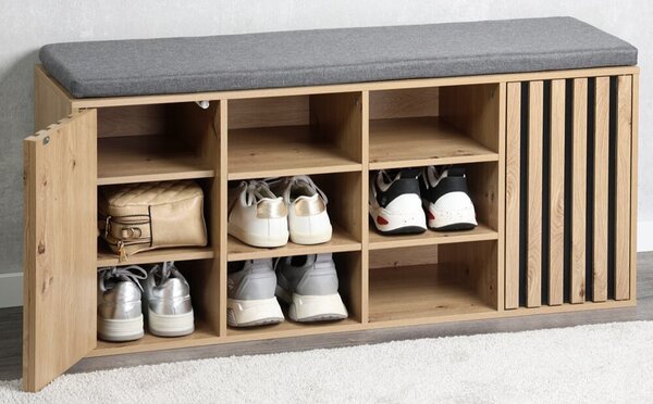 Botník s podsedákem 103 x 29,5 x 48 cm, dekor dub/šedý KESPER 15947