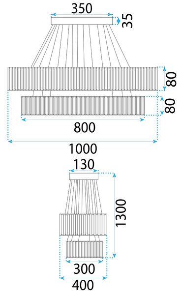 Toolight Toolight, LED stropní svítidlo 100x39 cm, 72W, APP1546-CP2, chromová, OSW-05475