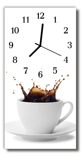 Nástěnné hodiny vertikální  Kuchyně. Barevná káva 30x60 cm