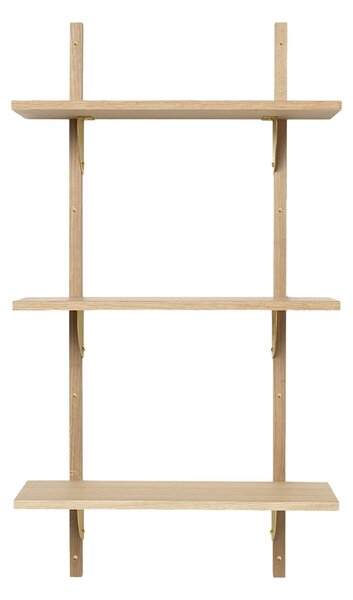 FERM LIVING Police Sector Tripple, Narrow, Natural Oak, Mosaz