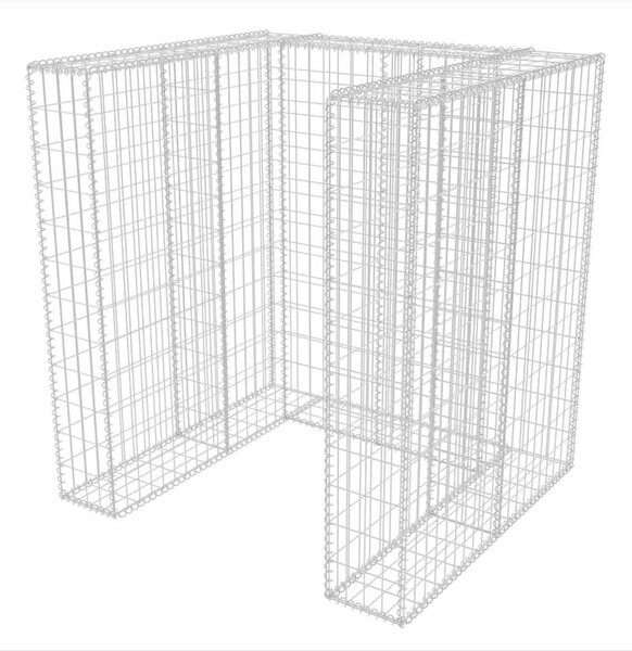 Gabionová zástěna pro 1 popelnici ocelová 110 x 100 x 120 cm 142558