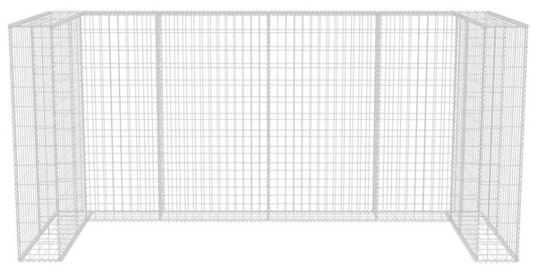 Gabionová zástěna pro 3 popelnice ocelová 250 x 100 x 120 cm 142560