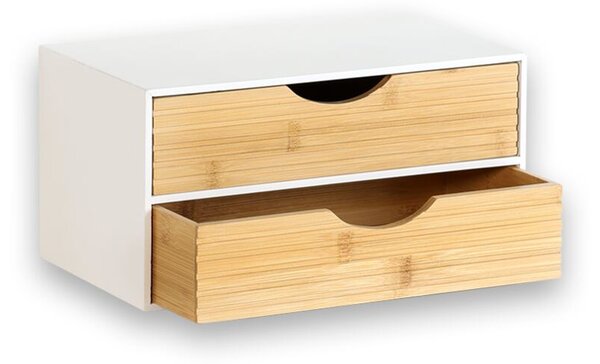 Organizér se 2 zásuvkami, bílý/přírodní KESPER 58962