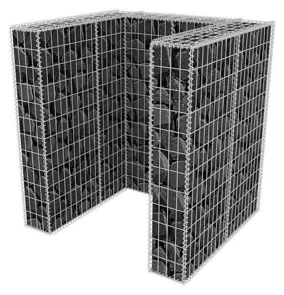 Gabionová zástěna pro 1 popelnici ocelová 110 x 100 x 120 cm 142558