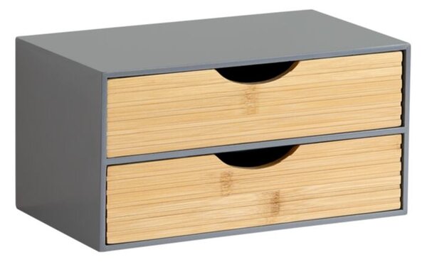 Organizér se 2 zásuvkami, šedý/přírodní KESPER 58963
