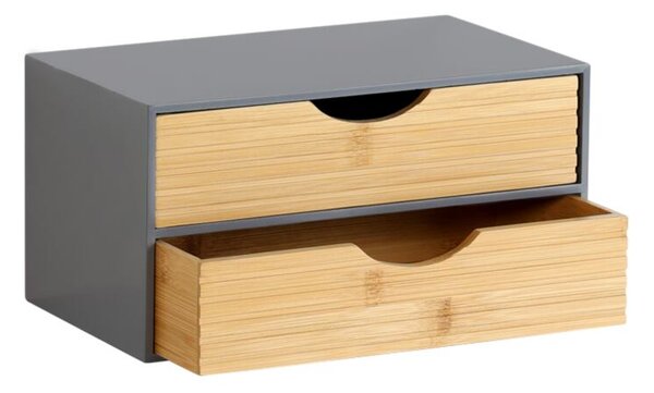 Organizér se 2 zásuvkami, šedý/přírodní KESPER 58963