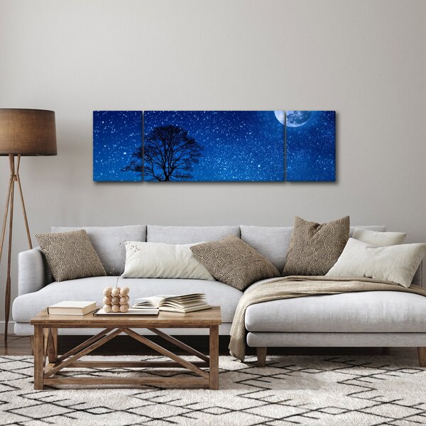 Obraz vlka vyjícího na měsíc (170x50 cm)
