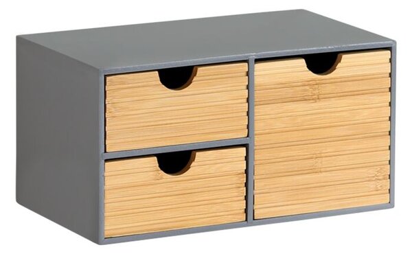 Organizér se 3 zásuvkami, 27 x 16 x 14 cm, šedý/přírodní KESPER 58961