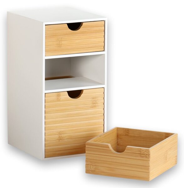 Organizér se 3 zásuvkami, bílý/přírodní KESPER 58964