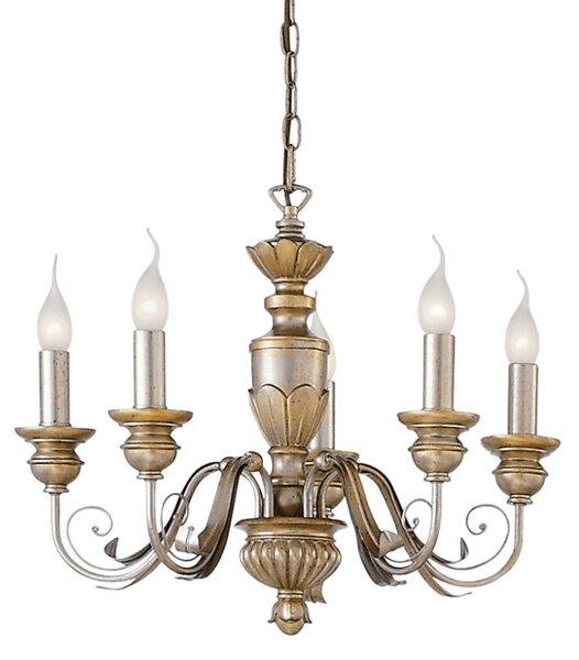 Závěsné svítidlo / Luster Ideal lux 020822 FIRENZE SP5 5xE14 40W antická zlatá
