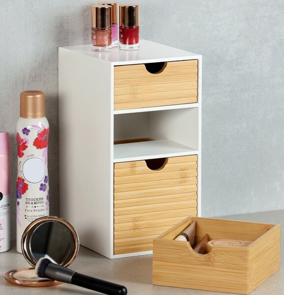 Organizér se 3 zásuvkami, bílý/přírodní KESPER 58964