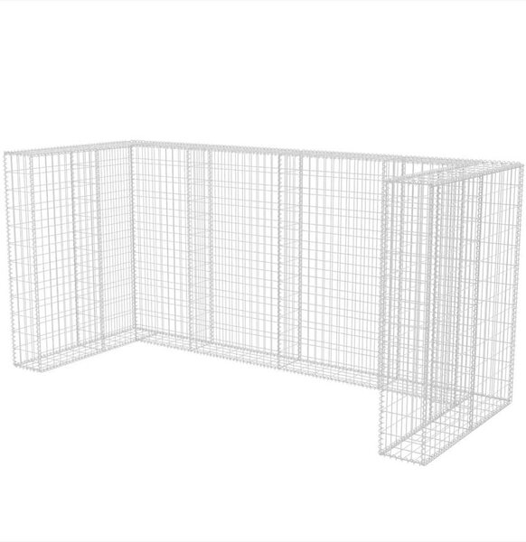 Gabionová zástěna pro 3 popelnice ocelová 250 x 100 x 120 cm 142560